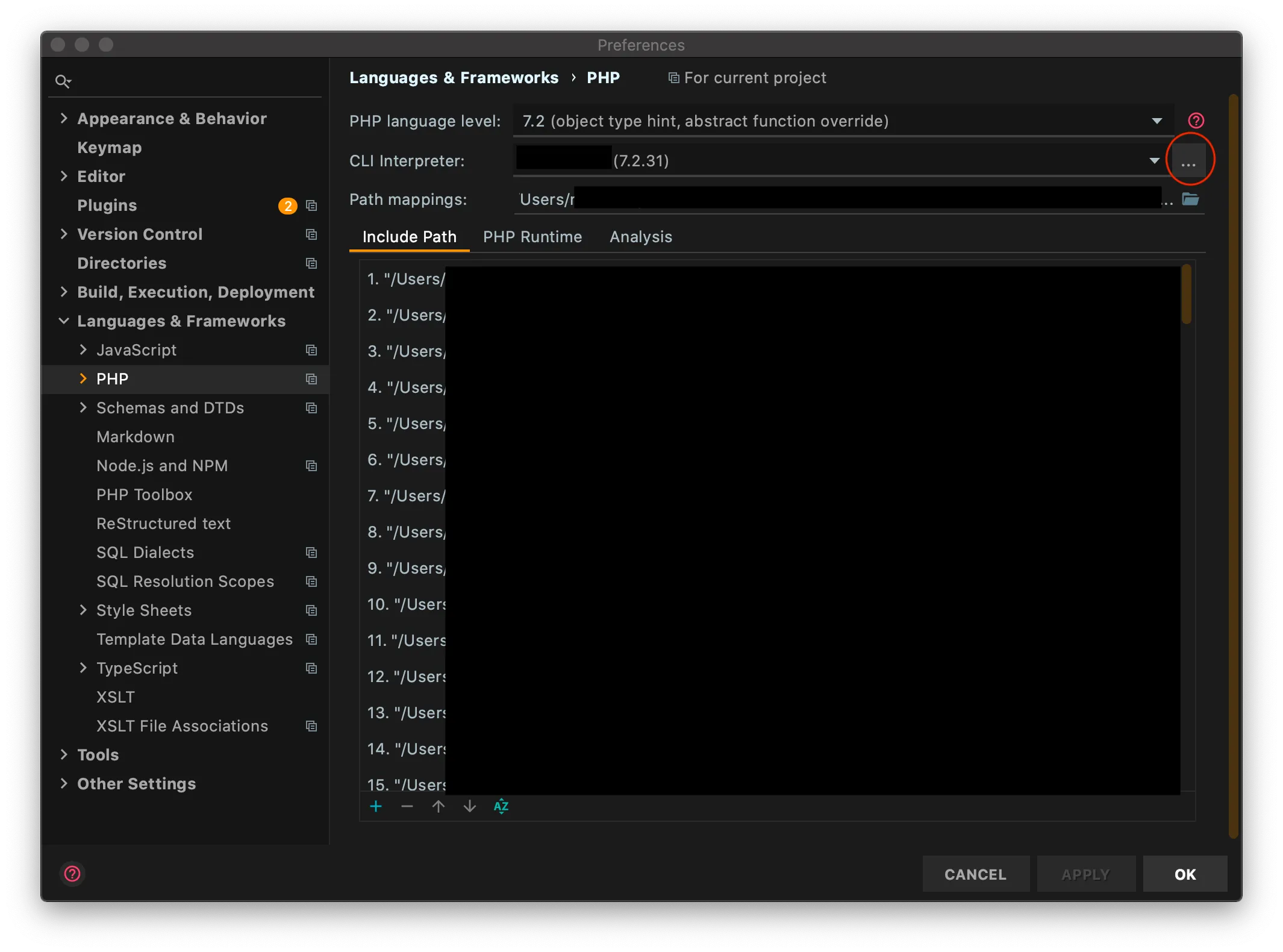 If you already configured the CLI before, you can see it here. Otherwise, the three-dot button (red-marked in the image) will help you configure your CLI that will be used during the debugging process.